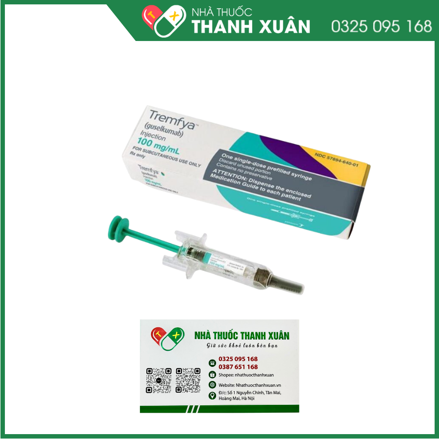 Dung dịch tiêm Tremfya 100mg/ml trị vảy nến thể mảng, viêm khớp vảy nến